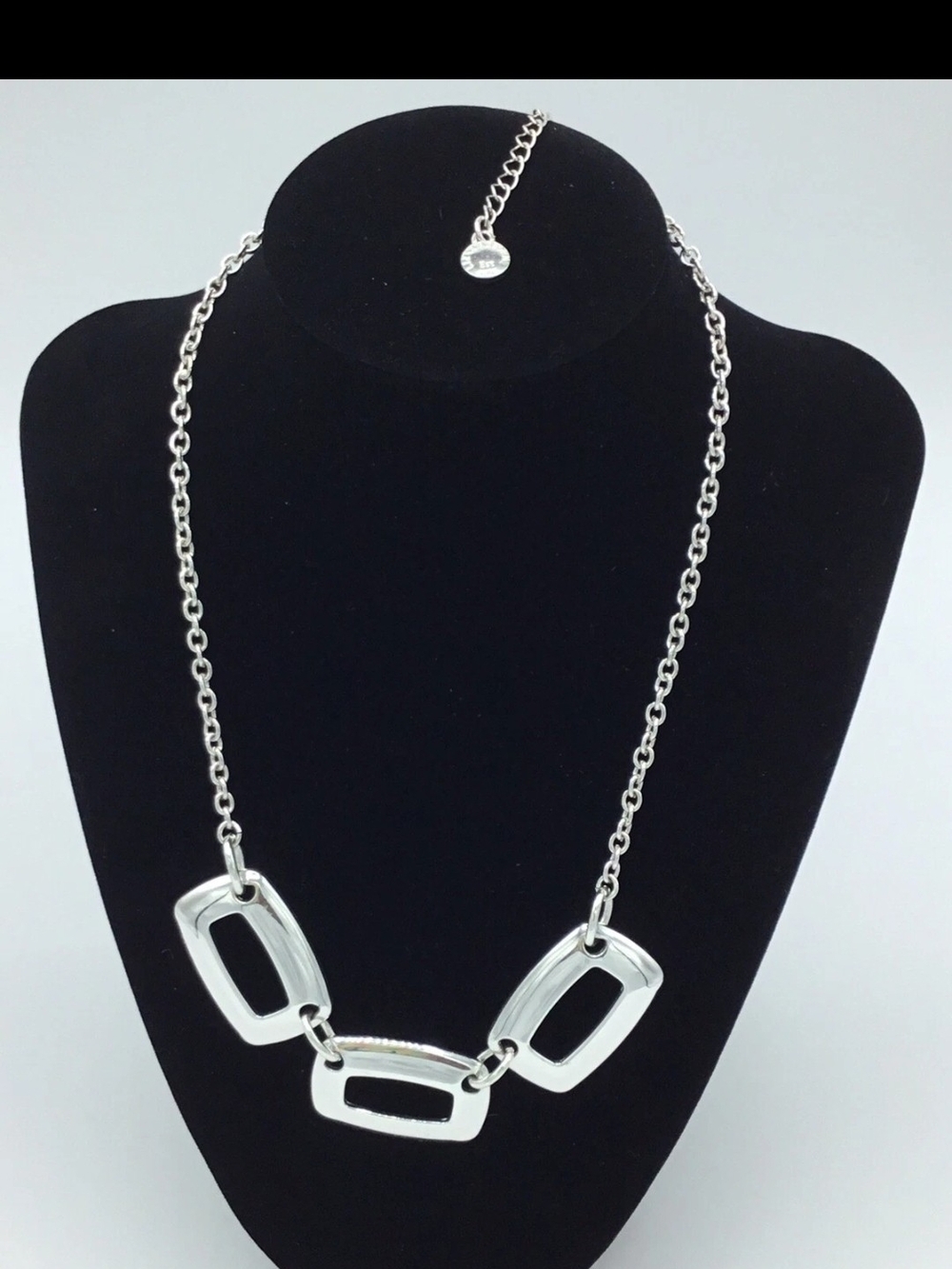 Silver Geometric Link Necklace - Women Jewelry